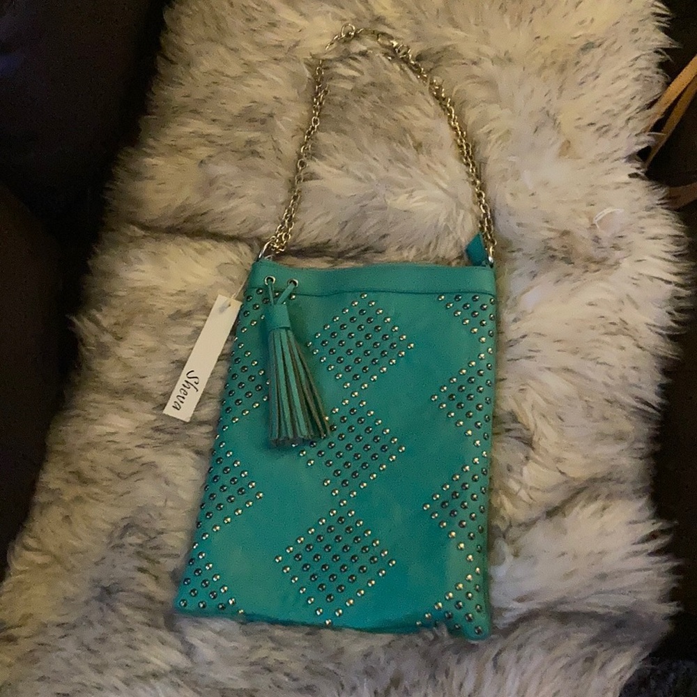Turquoise Shoulder Plus Crossbody Bag W/Detail